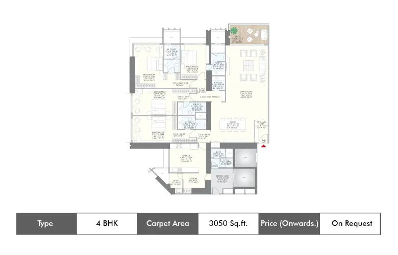 4 BHK-3050 Sq.ft.