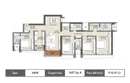 4 BHK-1657 Sq.ft