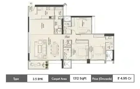 3.5 BHK 1570 SqFt