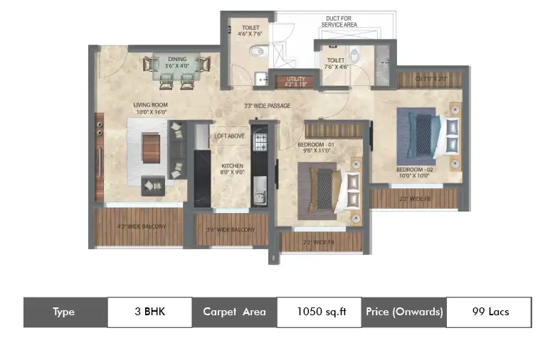 3 BHK-1050
