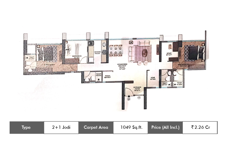 2+1 BHK-1049