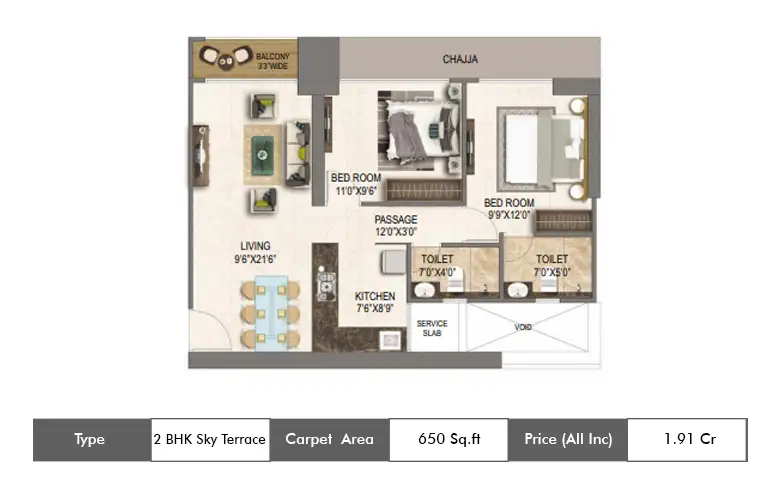 2BHK-650