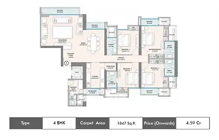 4 BHK-1847 Sq. ft.